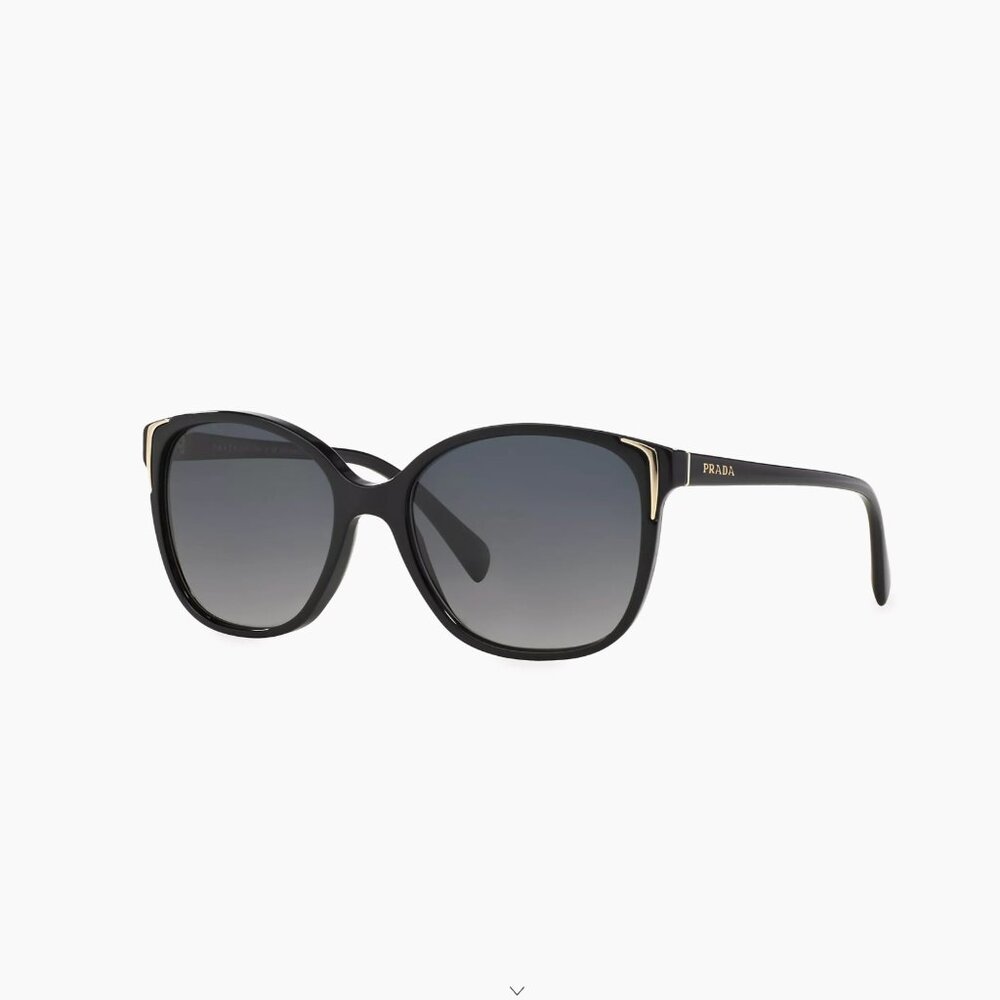 Prada SPR 010 55017 Sunglasses Polarized  55MM Square + Box Brown Havana Style